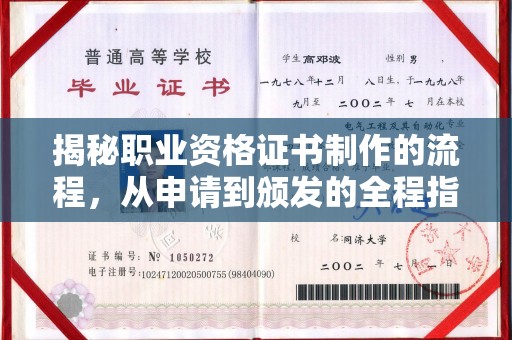 隆德揭秘职业资格证书制作的流程，从申请到颁发的全程指南